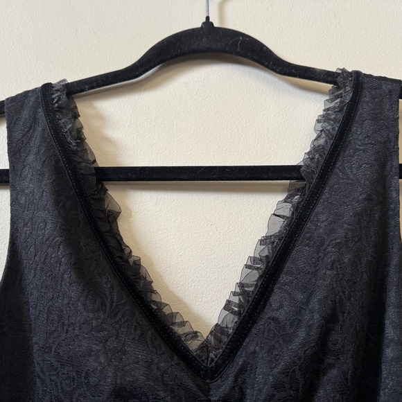 Betsey Johnson Vintage black label black velvet bow knee length sleeveless dress - Picture 4 of 7